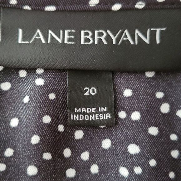 Lane Bryant Black White Polka Dot Cold Shoulder Top Sz 20 - Picture 5 of 7